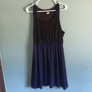 Black and blue lace dress